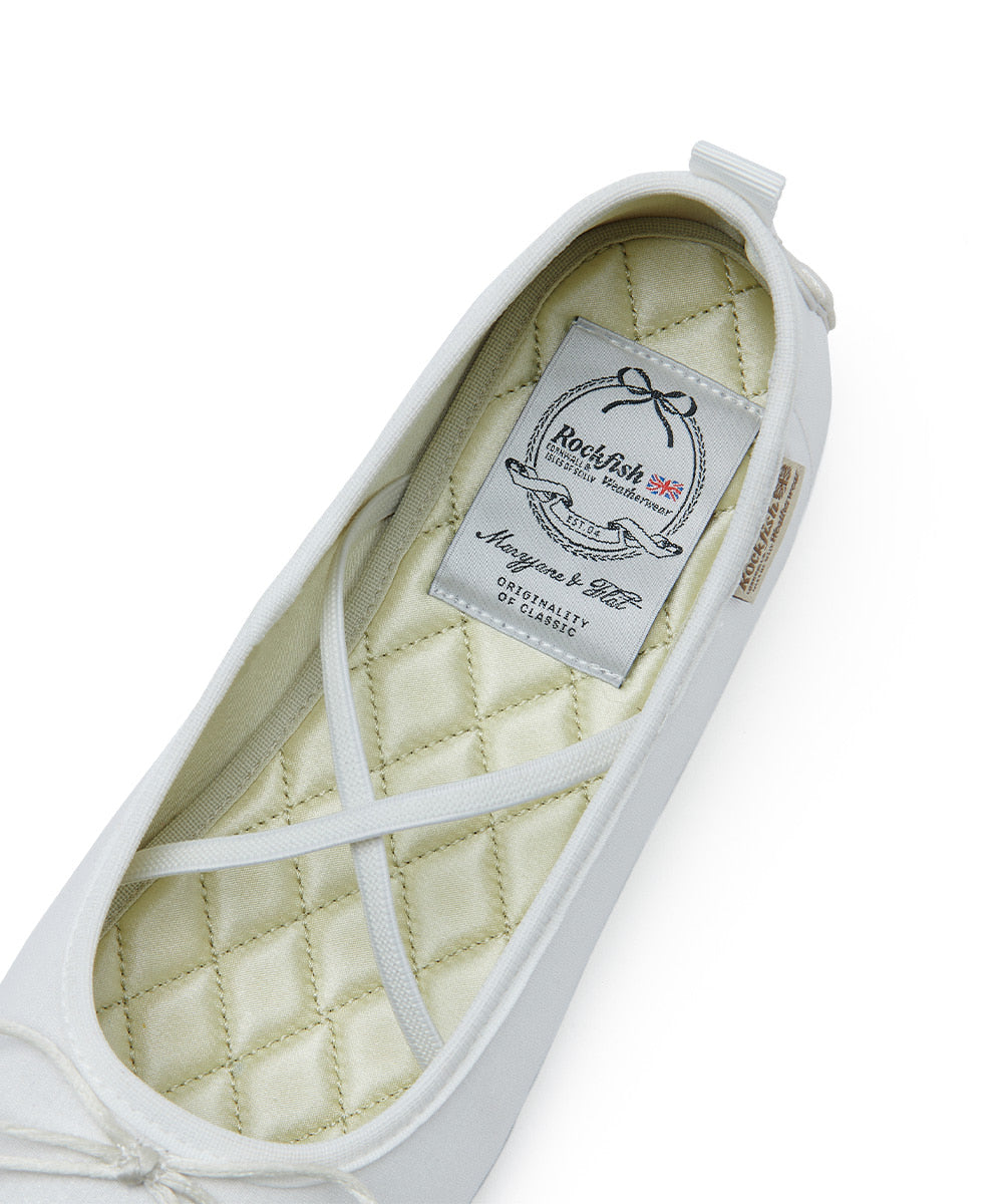 ROCKFISH WEATHERWEAR - TOE CAP BALLET FLATS / WHITE