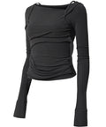 FLAREUP - Layered Bustier Long Sleeve / Black