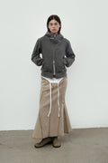 CERRIC -  DENIM SCOTCH SKIRT / BEIGE