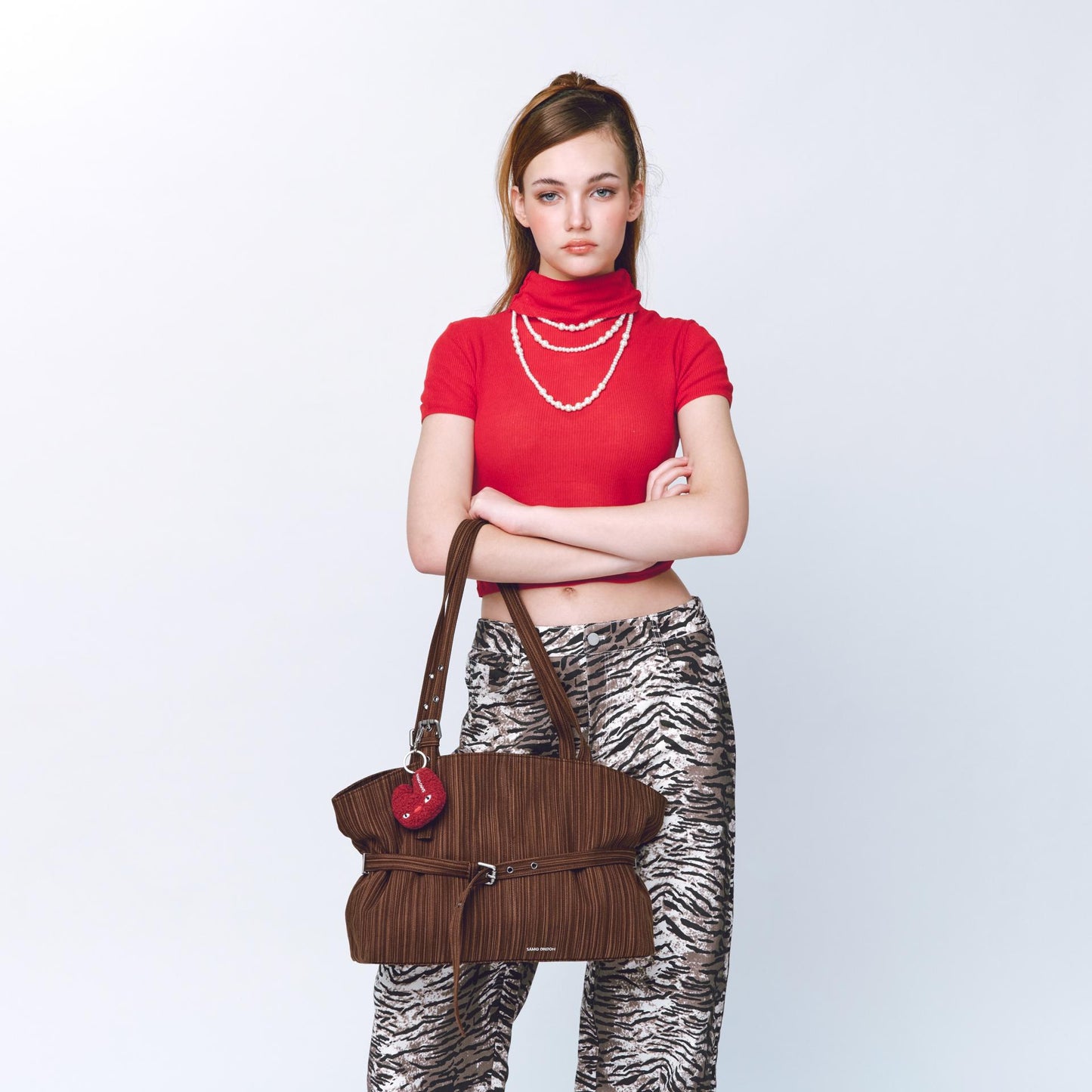 SAMO ONDOH - le belt bag L stripe brown