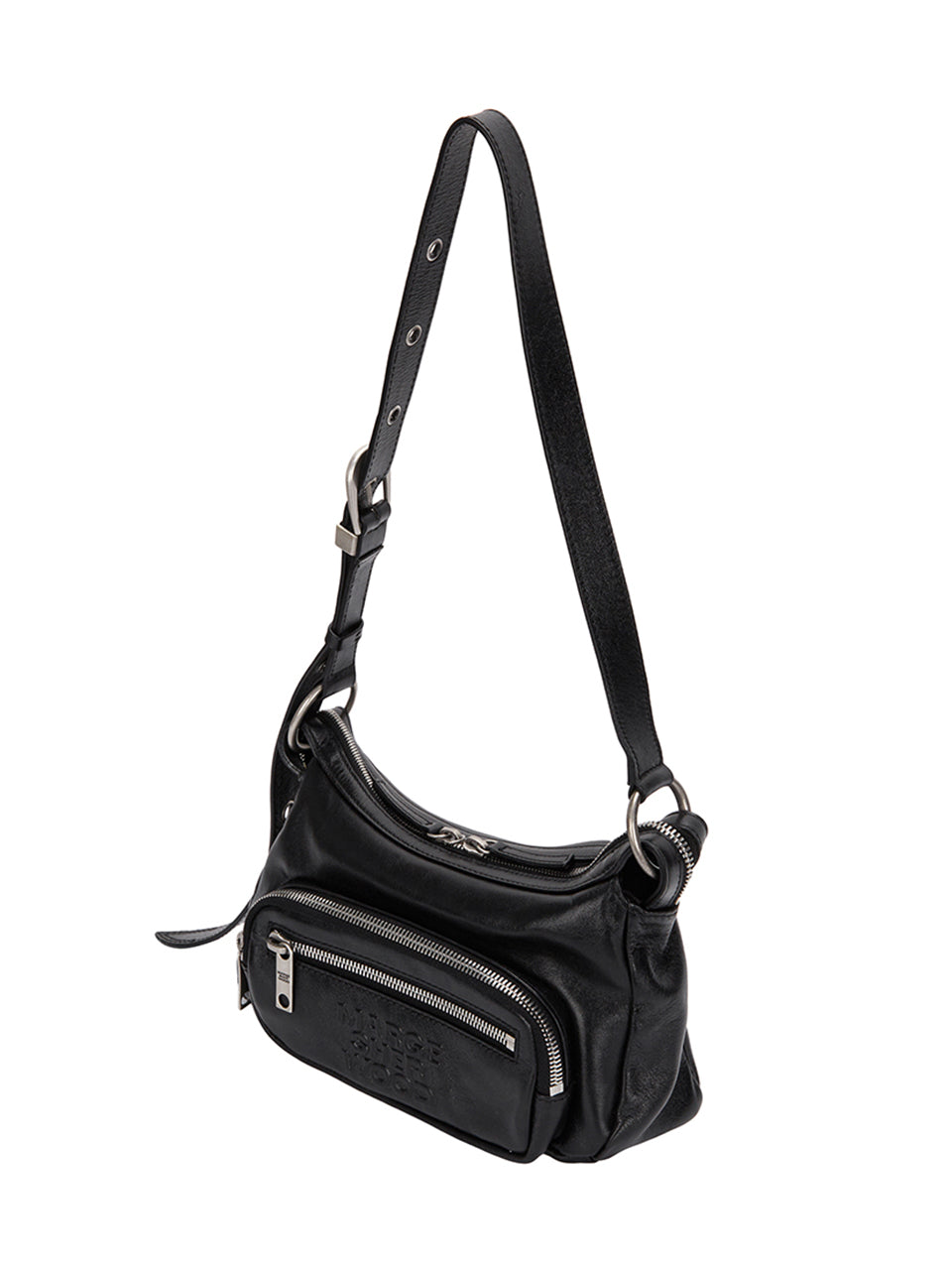 MARGESHERWOOD - OUTPOCKET HOBO MINI_black glossy plain