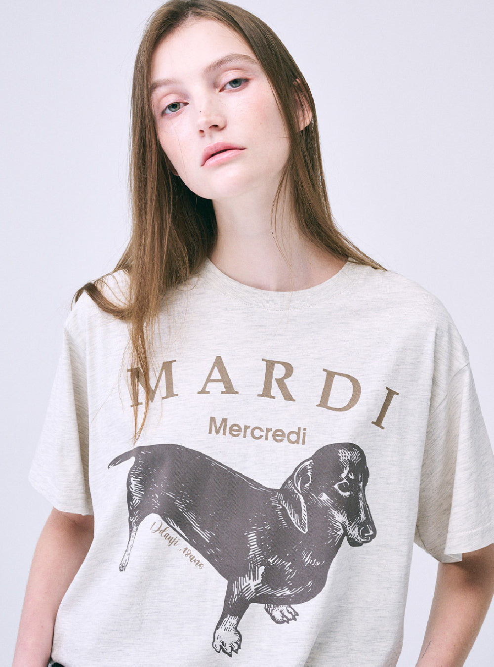 MARDI MERCREDI -  TSHIRT DDANJI_OATMEAL TAUPE