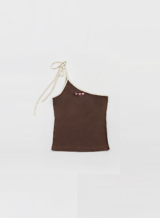 Cindy One Shoulder Tank - Tobacco