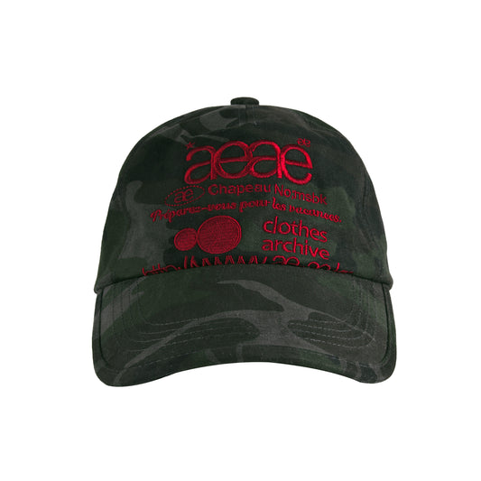 AEAE -  WEB LOGO CAMO 5 PANNEL CAP - [BLACK]