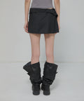 FLAREUP -  Asymmetrical Layered Mini Skirt / Black