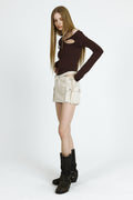 PAIN OR PLEASURE -  ORCHID TOP brown