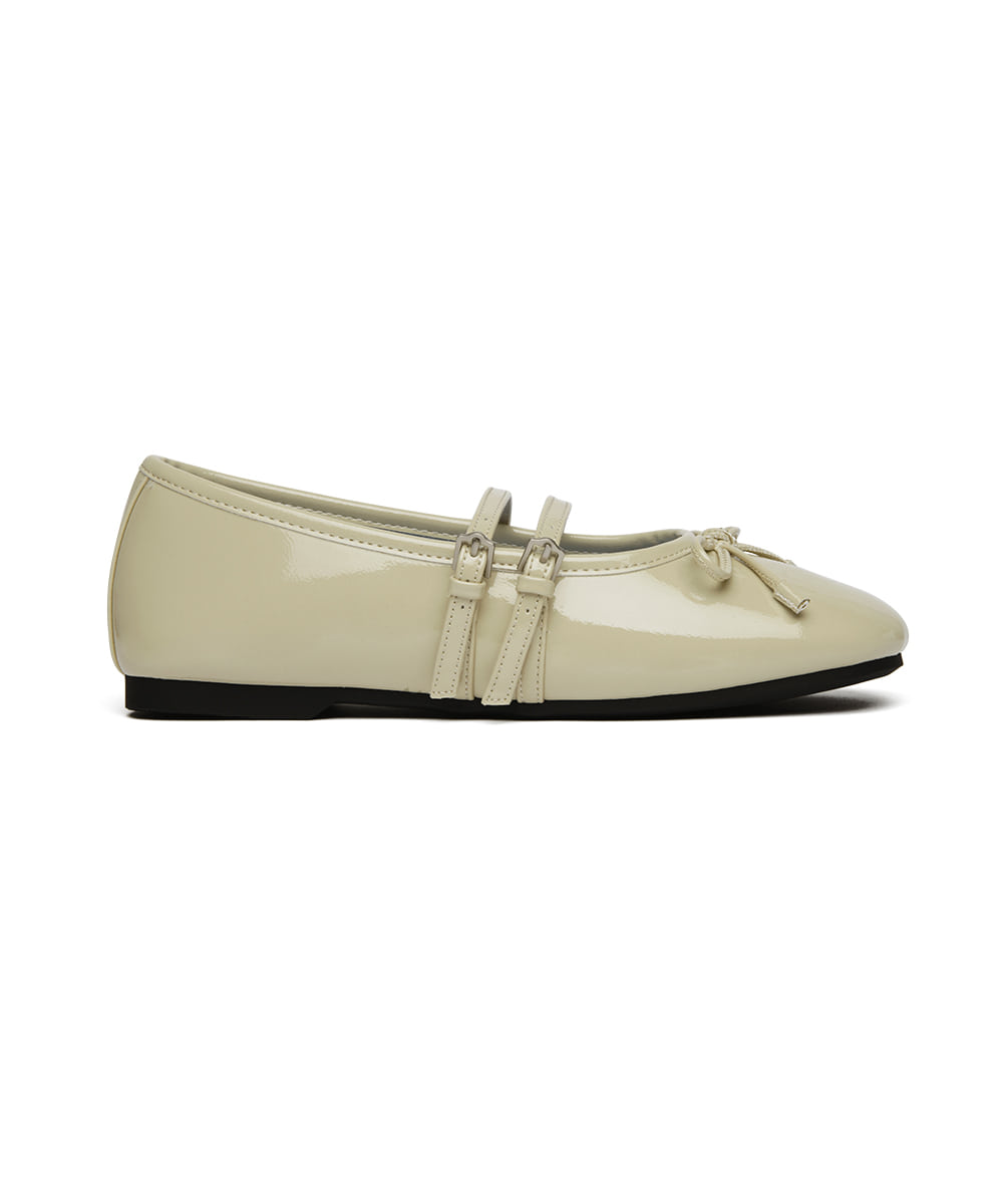 ROCKFISH WEATHERWEAR - SQUARE TOE TWO STRAP MARYJANES(ENAMEL) BUTTER
