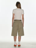 CRANK -  RIVET BERMUDA PANTS_BEIGE