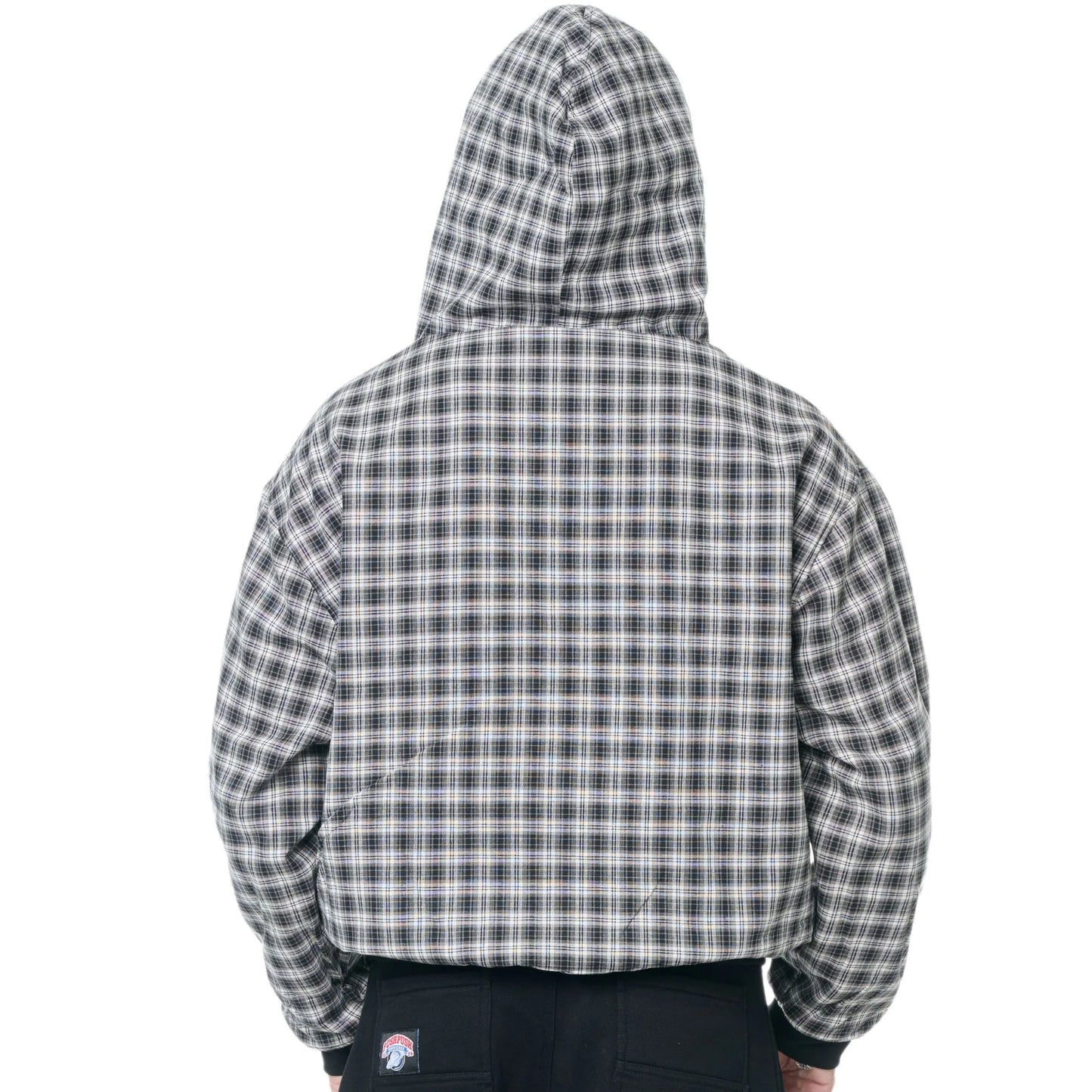 PUSH PUSH - PP FLIPSIDE ZIP HOODIE / Black Mono Gingham