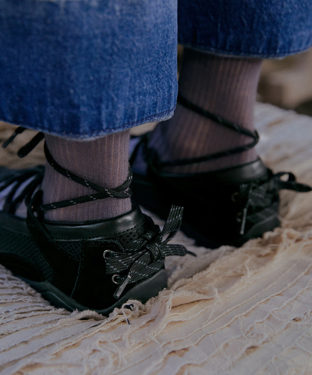 ROCKFISH WEATHERWEAR - NICOLE WEAVING LACEUP SNEAKERS V2 / BLACK