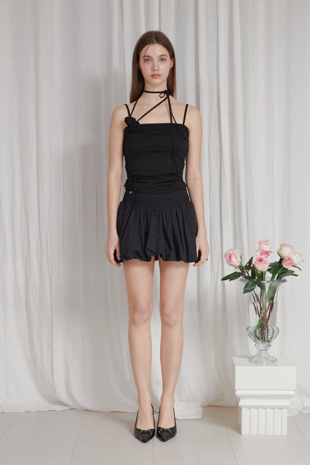 PAIN OR PLEASURE -  TULIP MINI SKIRT black