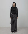 FLAREUP -  Layered Wrap Trousers / Charcoal