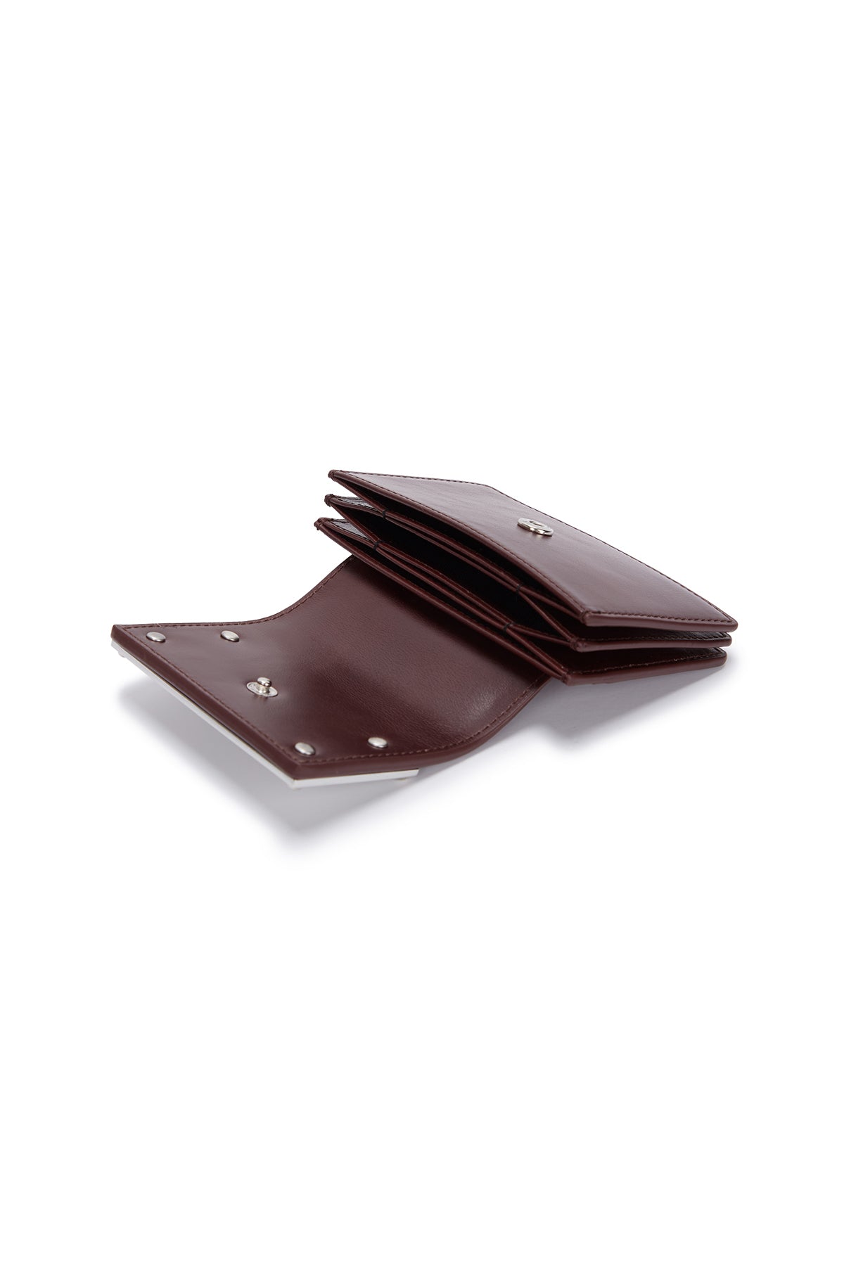 Matin Kim CardWallet　レッドブラウン MATIN KIM Vintage Accordion Wallet in Brown: Timeless Elegance