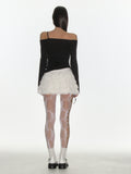 CRANK -  CANCAN FRILL MINI SKIRT_IVORY