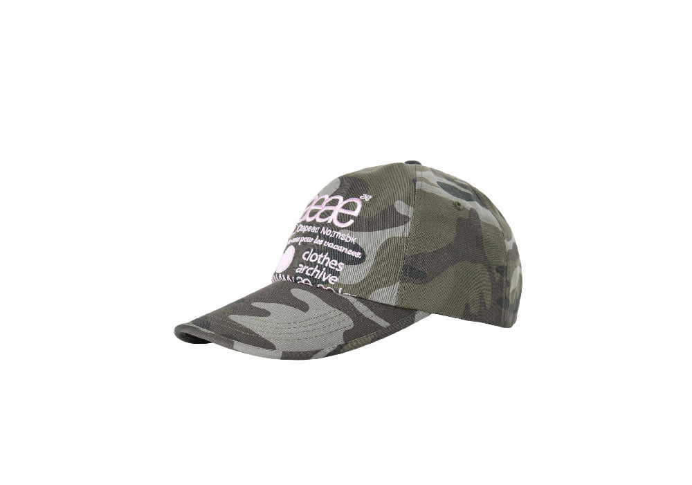 AEAE -  WEB LOGO CAMO 5 PANNEL CAP - [GREEN]