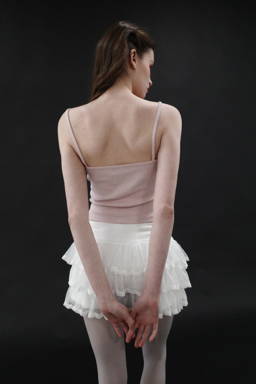 DRYROSE -  LACE RIBBON SLEEVELESS (PINK)