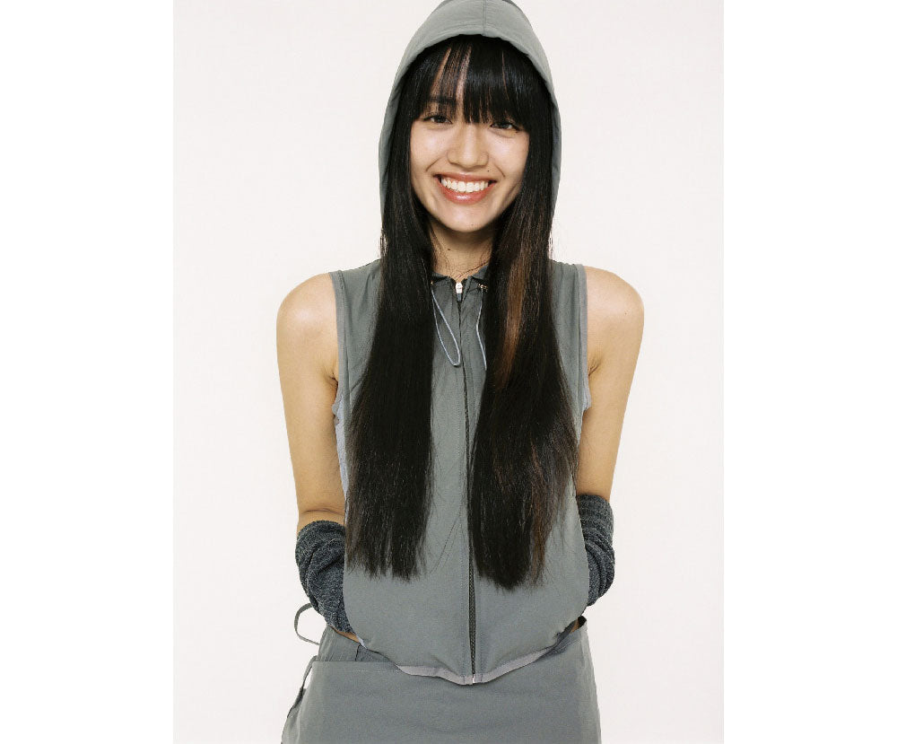 AEAE -  STRING LACE-UP VEST - [BLACK]