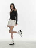 CRANK -  CANCAN FRILL MINI SKIRT_IVORY