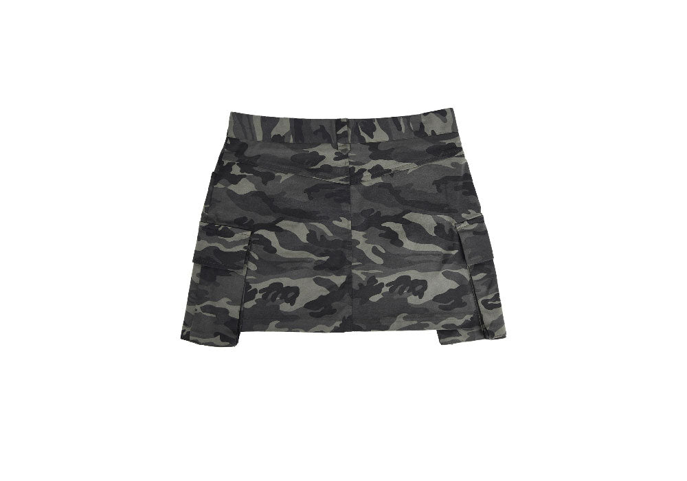 AEAE -  CARGO RIBBON MINI SKIRTS - [CAMO]