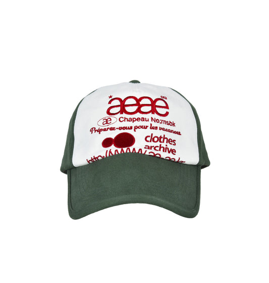 AEAE -  WEB LOGO 5 PANNEL BALL CAP - [GREEN]