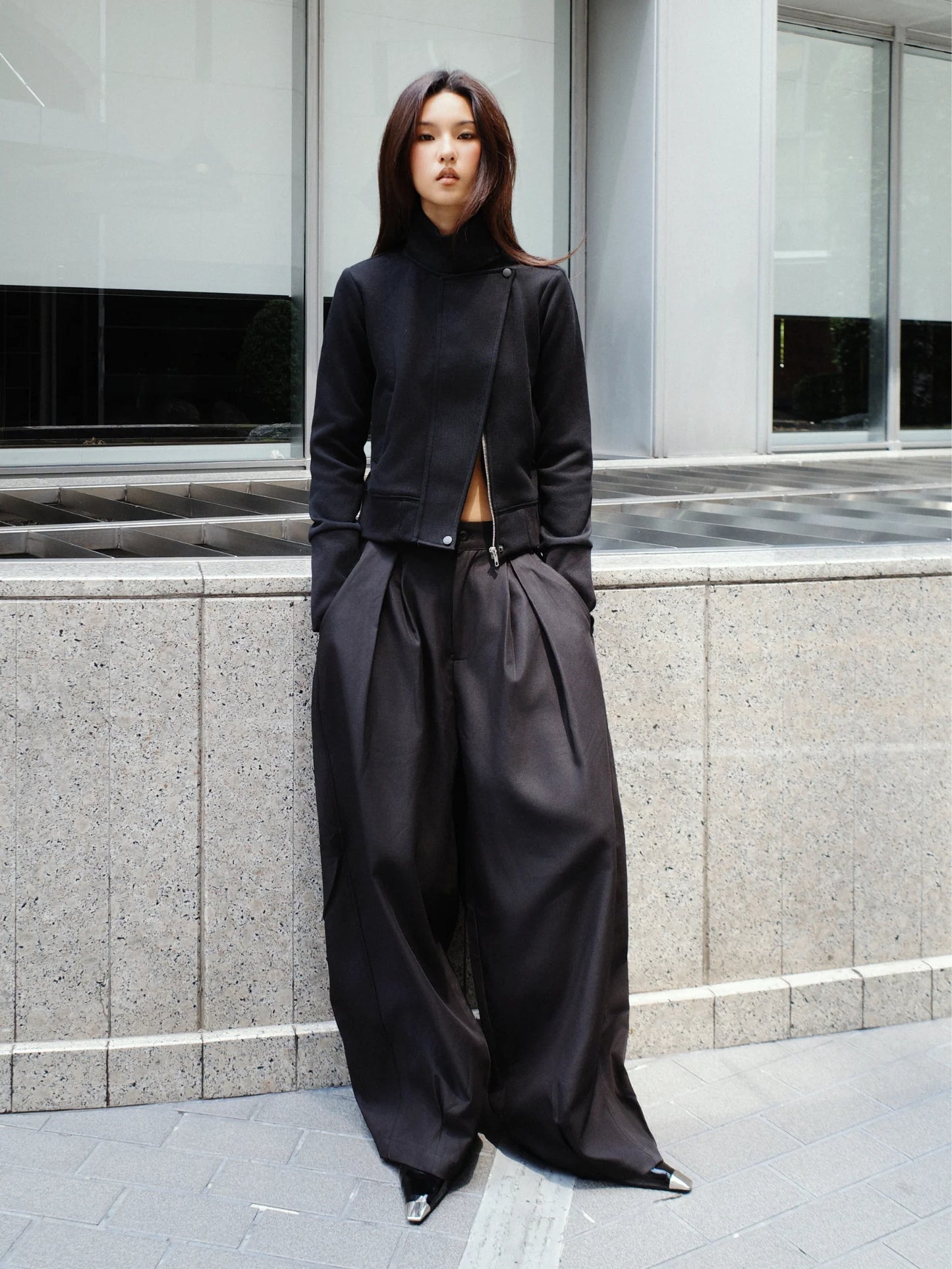 MELANCHOLY - Virelle High-Neck Jacket / Black