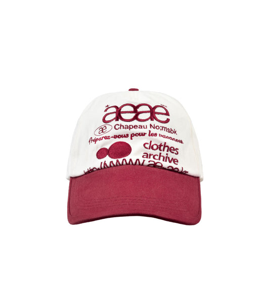 AEAE -  WEB LOGO TWO TONE BALL CAP - [WHITE/RED]