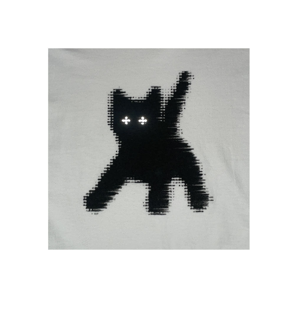 AEAE -  FLASHED CATS EYE CROP T-SHIRTS [WHITE]