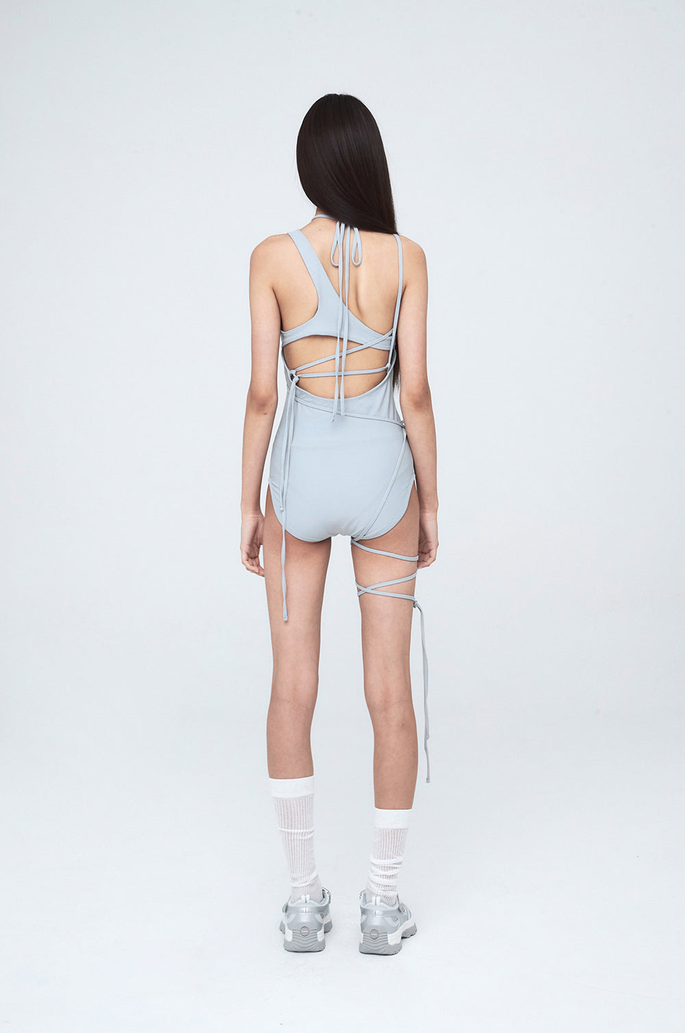 NACHE- MULTIWAY STRAP SWIM SUIT LIGHT GRAY