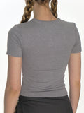 CRANK -  CREW NECK BASIC TOP_MELANGE GREY