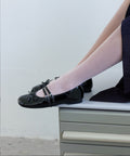 ROCKFISH WEATHERWEAR- SQUARE TOE TWO STRAP MARYJANES(ENAMEL) - BLACK