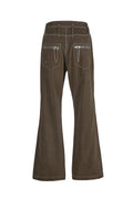 CERRIC -  CHAIN STITCH PANTS / BROWN