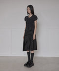 FLAREUP - Saya Frill Puff Blouse / Black
