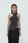 CERRIC -  ASYMMETRY SLEEVELESS / CHARCOAL