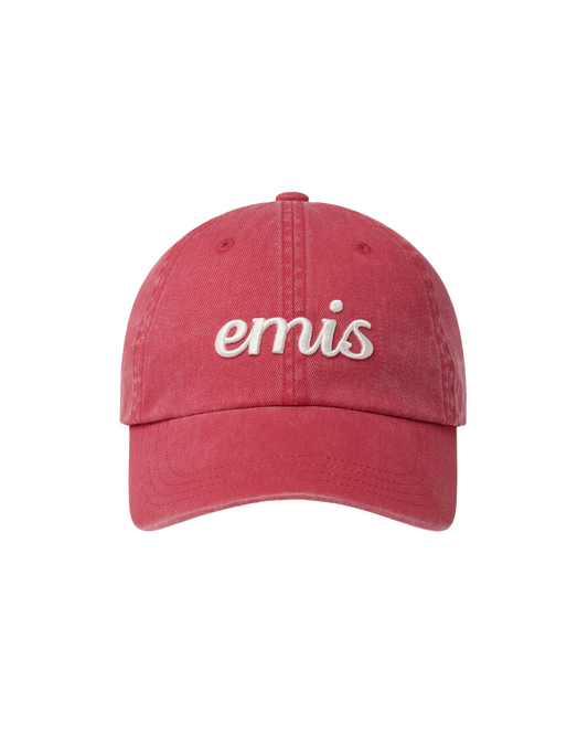 EMIS -VINTAGE PIGMENT BALL CAP-RED(DISPATCH IN 48HRS)