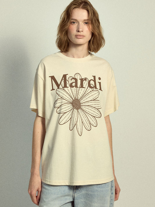 MARDI MERCREDI - TSHIRT FLOWERMARDI_BUTTER BROWN