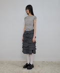 FLAREUP - Asymmetrical Draped Roll-Up T-Shirt / Gray
