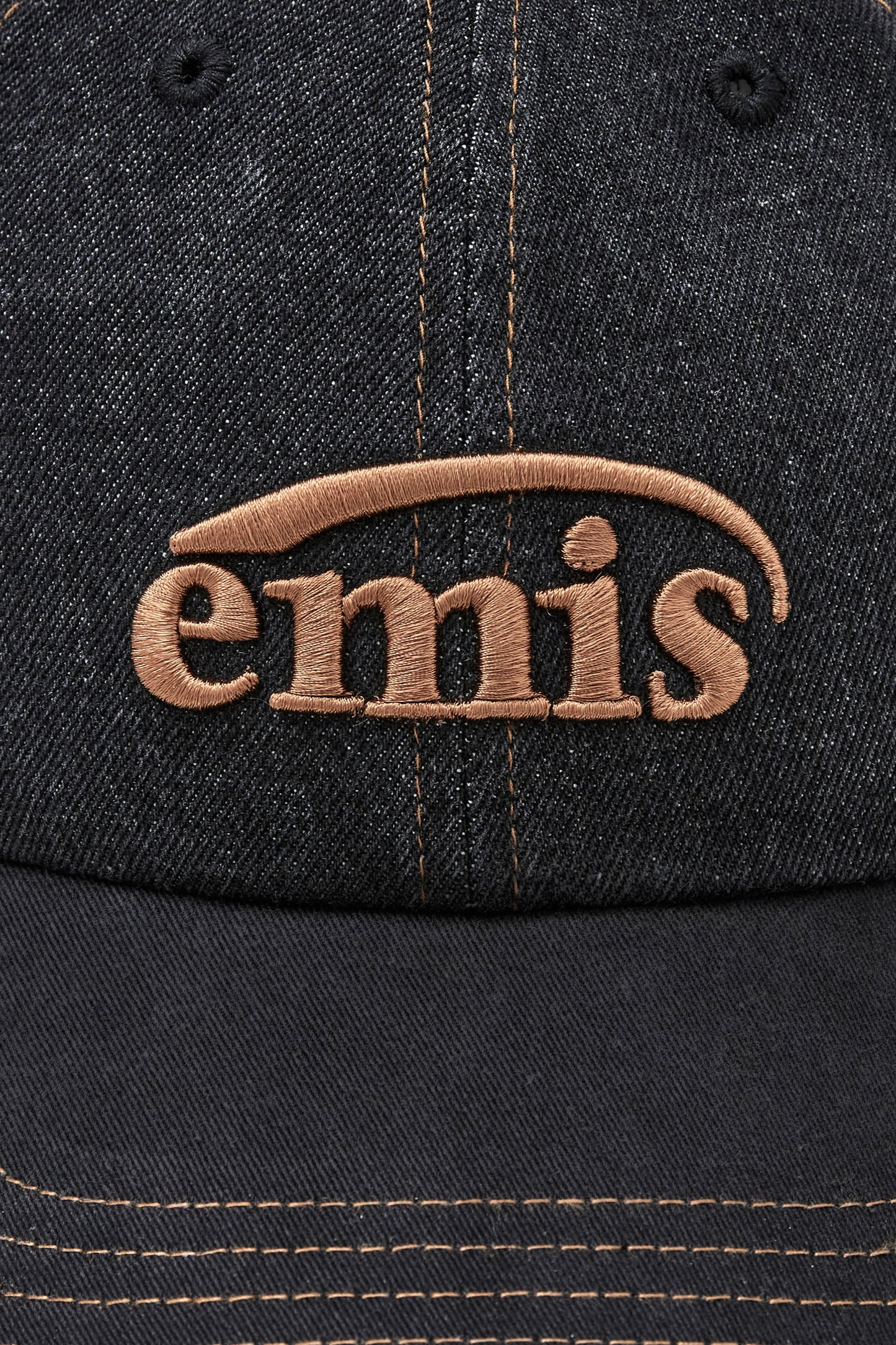 EMIS - WASHED DENIM BALL CAP-GRAY/BLACK