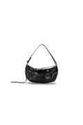 MATIN KIM - HALF SHIRRING RIBBON ROUND BAG IN BLACK