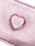 MARGESHERWOOD - HEART ZIPPER WALLET_metallic pink foiled plain