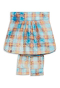 OPEN YY -  FADED CHECK SHIRT SKIRT, BLUE