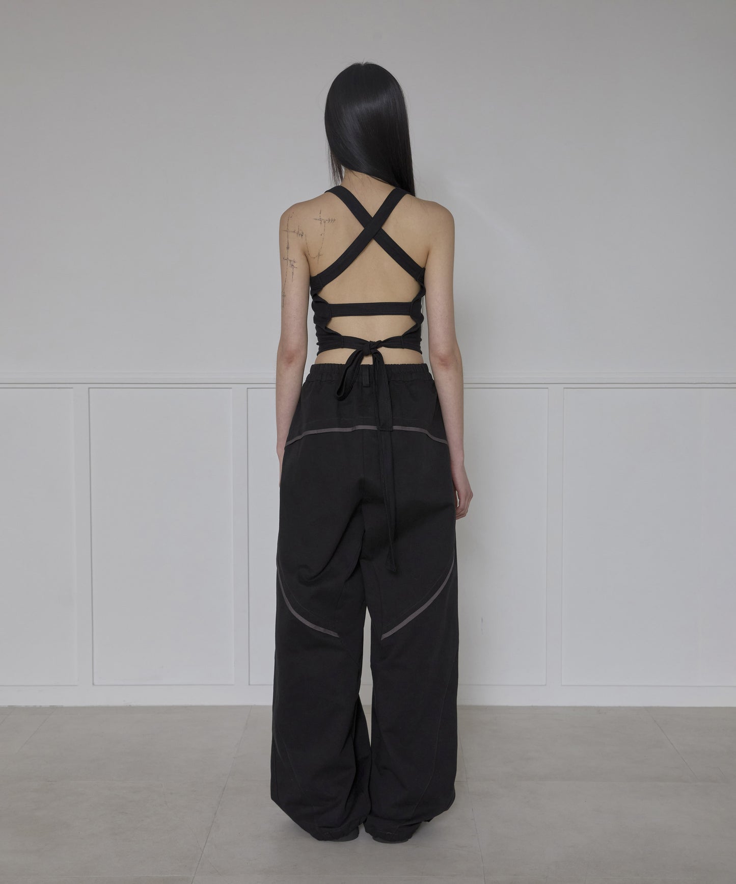 FLAREUP - Asymmetrical Wide Pants / Black