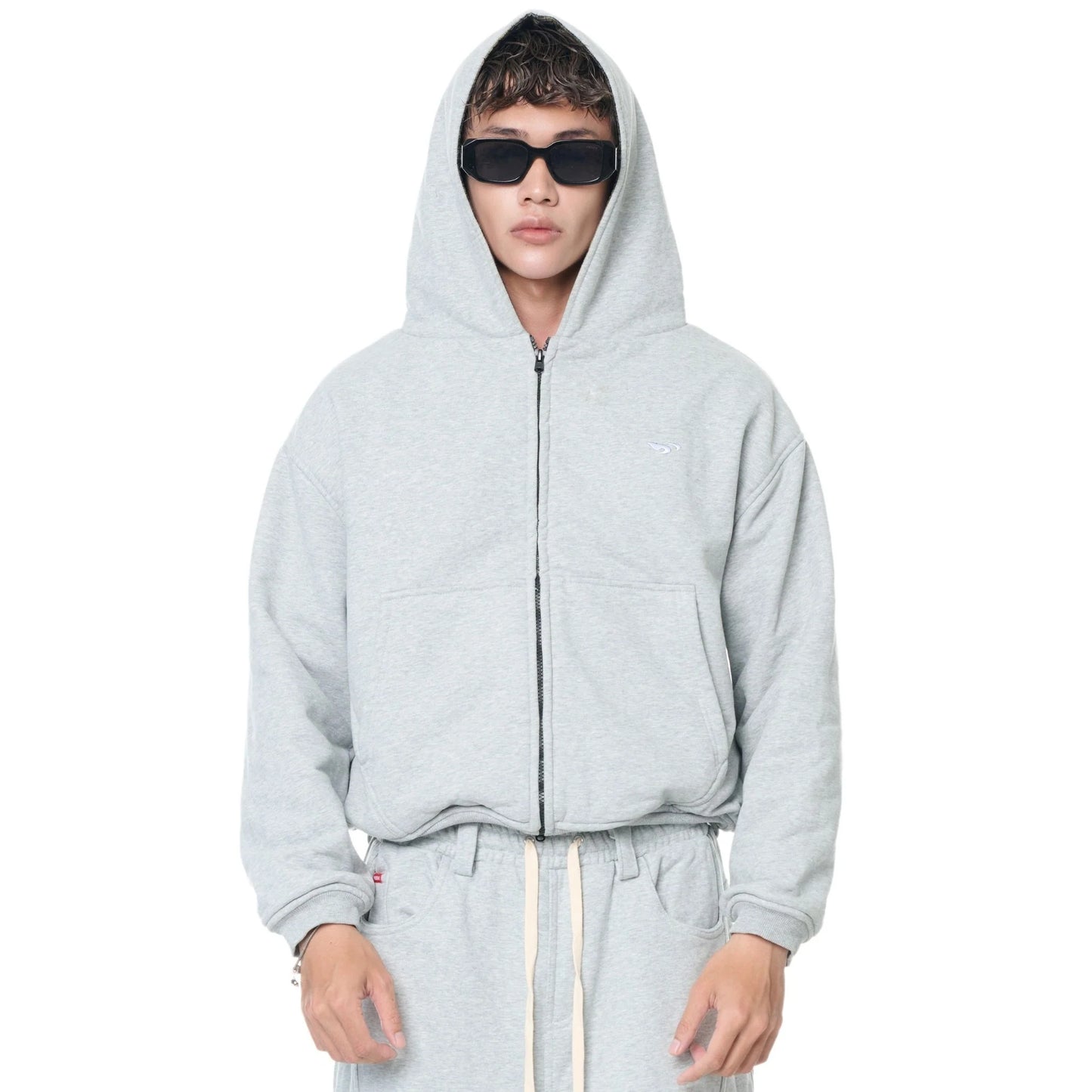 PUSH PUSH - PP FLIPSIDE ZIP HOODIE / Gray Amber Gingham
