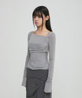 FLAREUP - Layered Bustier Long Sleeve / Gray