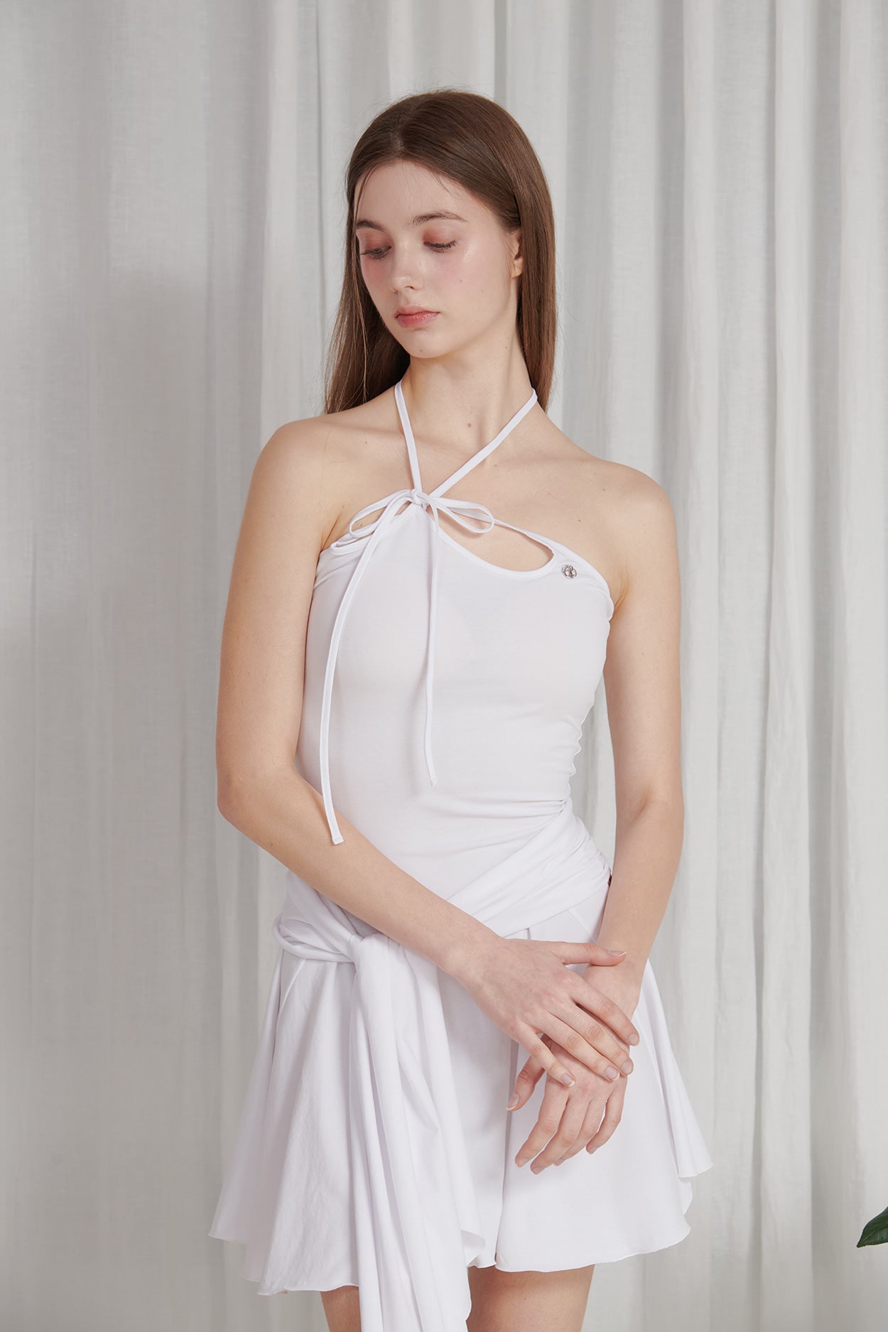 PAIN OR PLEASURE -  ORCHID TUBE DRESS white