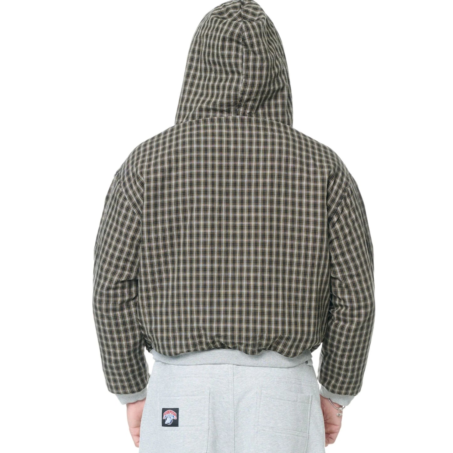 PUSH PUSH - PP FLIPSIDE ZIP HOODIE / Gray Amber Gingham