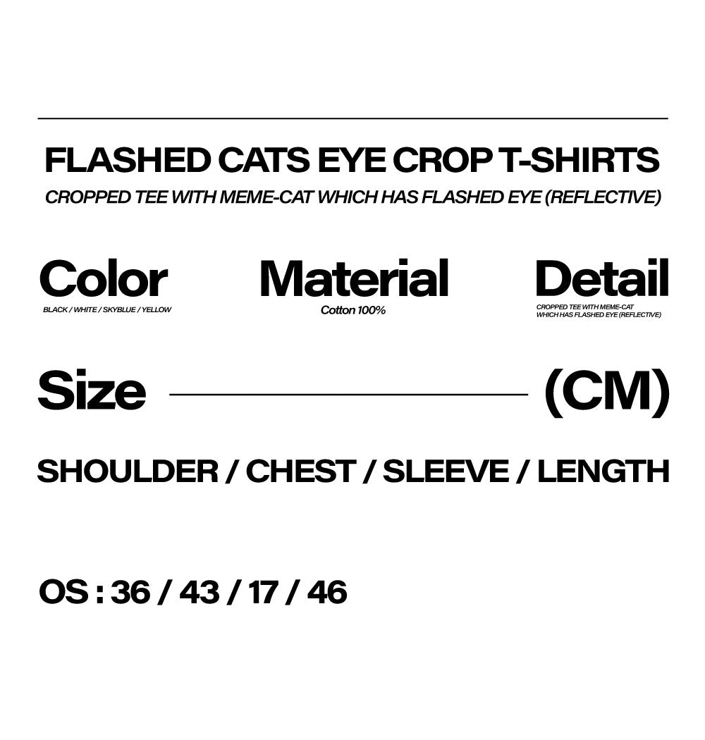 AEAE -  FLASHED CATS EYE CROP T-SHIRTS [SKYBLUE]