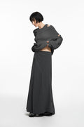 NACHE- ASYMMETRIC LAYERED KNIT (UNISEX) CHARCOAL