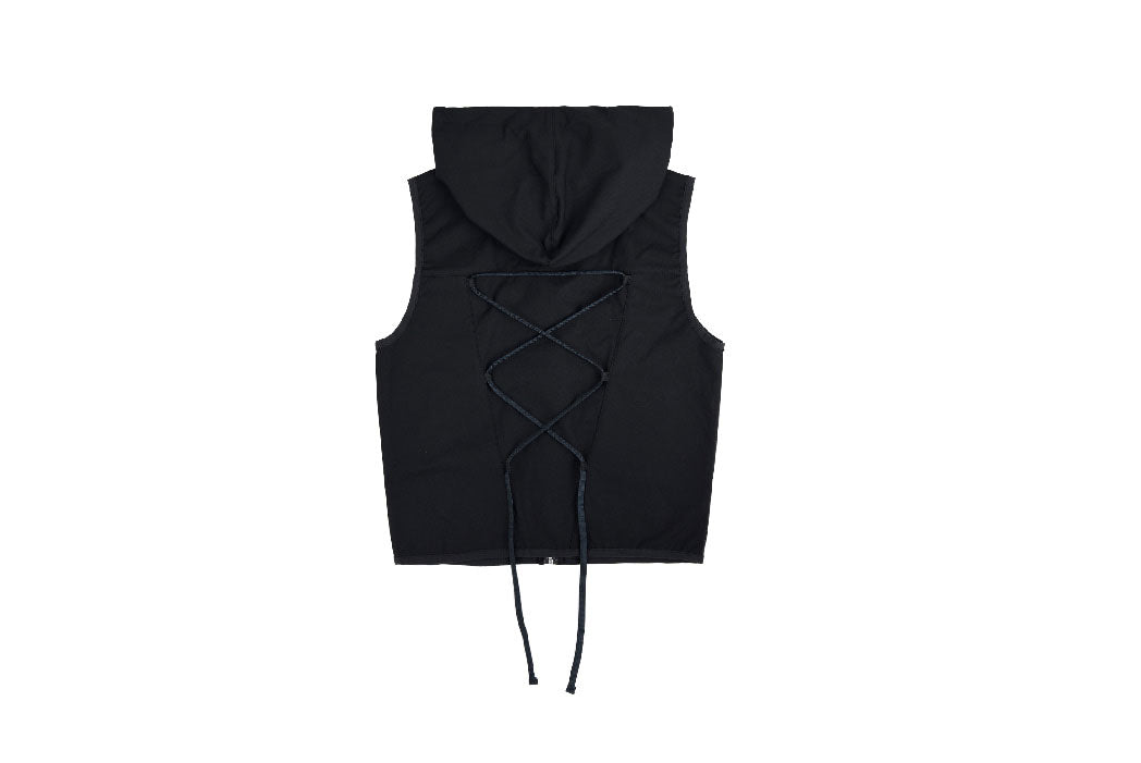 AEAE -  STRING LACE-UP VEST - [BLACK]