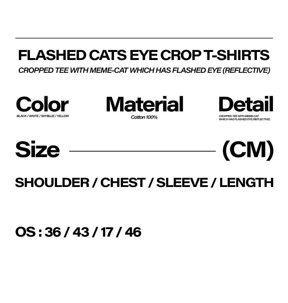 AEAE -  FLASHED CATS EYE CROP T-SHIRTS [WHITE]