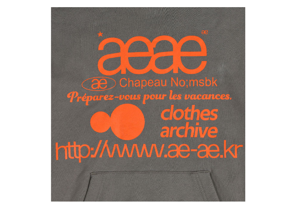 AEAE -  WEB LOGO LOOSED HOODIE - [KHAKI]